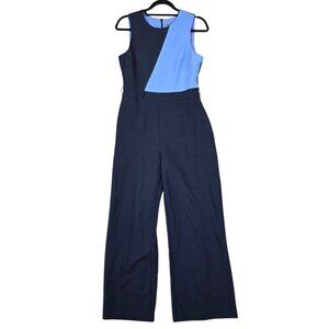 Vince Camuto Jumpsuit Womens 8P Navy Colorblock Wide Leg Sleeveless VC9P0095